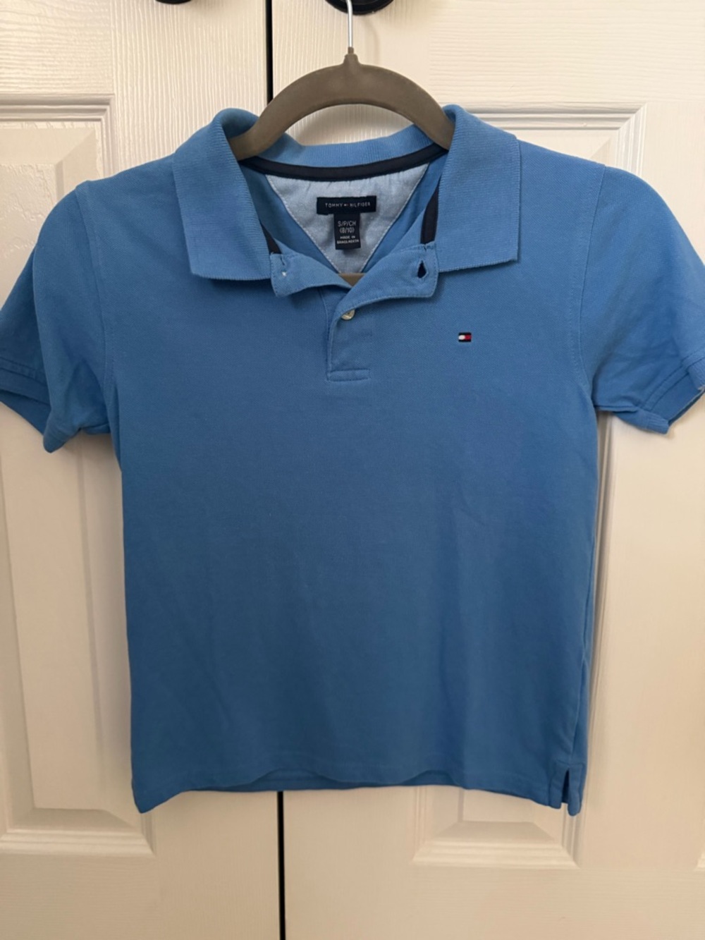 Tommy Hilfiger Boys Sky Blue Polo with Signature Flag